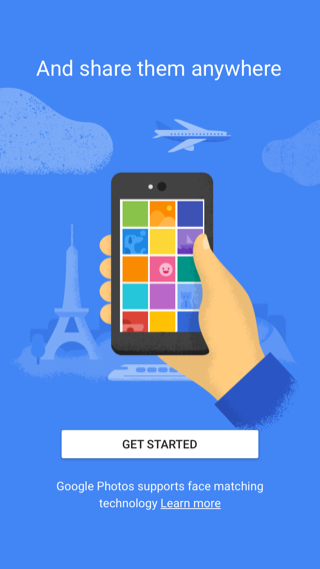 Google Photos iPhone onboarding screenshot